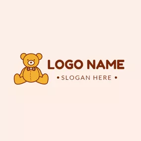Toys Logo Adorable Orange Toy Bear logo design