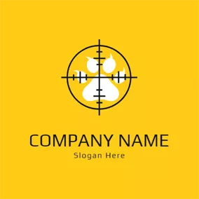 Hunter Logo Aim Point and Footprint logo design