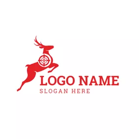 Hunter Logo Aim Point and Jump Deer logo design