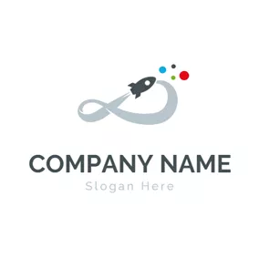 Science & Technology Logo Air Line and Rocket logo design