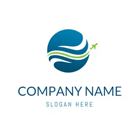 Journey Logo Airplane Route Around The Earth logo design