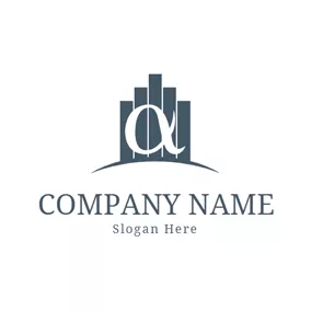 Architecture Logo Architecture and Alpha Symbol logo design