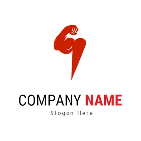 Fight Logo Arm and Lightning Power logo design