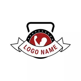 Kettlebell Logo Arm With Kettlebell Badge logo design