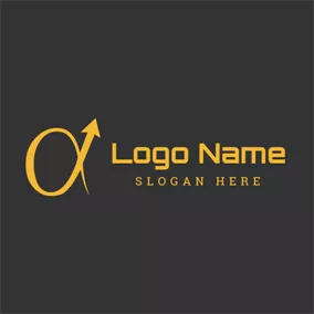 Alpha Logo Arrow and Alpha Symbol logo design