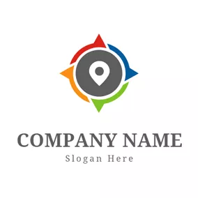 GPS Logo Arrow and Gps Location logo design