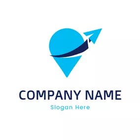 Pin Logo Arrow and Pin Point logo design