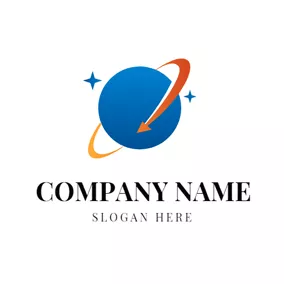 Comet Logo Arrow and Twinkle Galaxy logo design