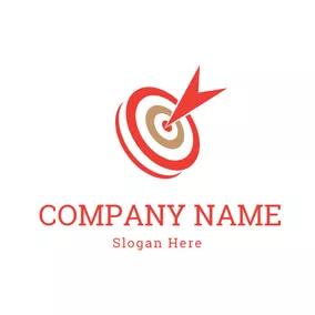 Abstract Logo Arrow Outline 3D Effect Target logo design