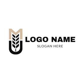 Um Logo Arrow Wheat Letter U M logo design