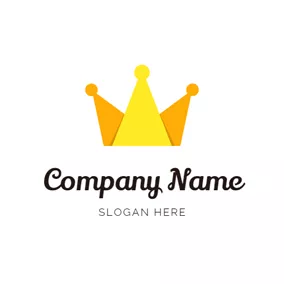 Emperor Logo Attractive Yellow Color Crown logo design