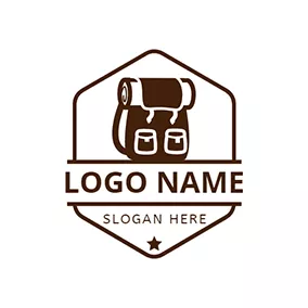 Backpack Logo Backpack and Hexagon logo design