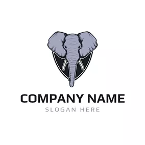 Animal & Pet Logo Badge and Elephant Head Icon logo design