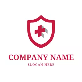 Healthcare Logo Badge and Red Cross logo design