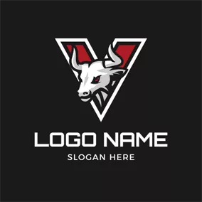 Avatar Logo Badge and White Bull logo design