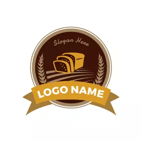 Bread Logo Badge and Yummy Bread logo design