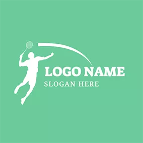 Badminton Logo Badminton Bat and Player logo design