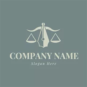 Law Firm Logo Balance Outline Judgement Lawyer logo design