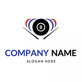 Pool Logo Ball and Pool Billiard logo design