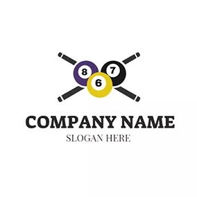 Billiard Logo Ball Arm and Colorful Ball logo design