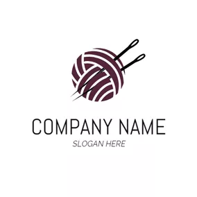 Fashion & Beauty Logo Ball Of Yarn and Needle logo design