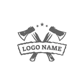 Carpenter Logo Banner and Cross Axe logo design