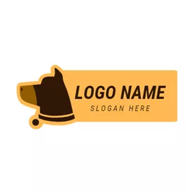 Emblem Logo Banner and Dog Head logo design