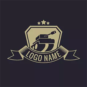 Military Logo Banner and Tank Logo logo design