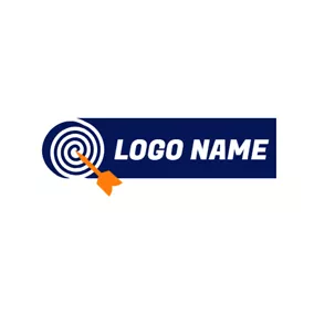 Random Logo Banner Arrow and Simple Target logo design