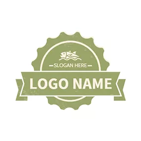 Logótipo De Carimbo Banner Fish Simple Stamp logo design