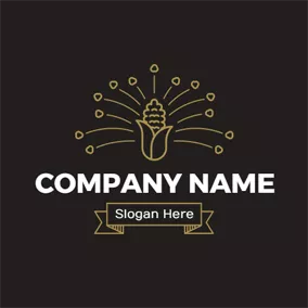 Popcorn Logo Banner Maize and Popcorn logo design