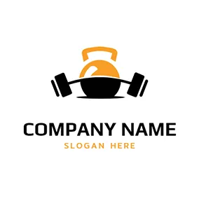Kettlebell Logo Barbell and Kettlebell logo design