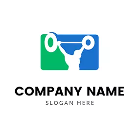 Barbell Logo Barbell Rectangle Crossfit logo design