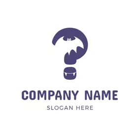バットロゴ Bat and Question Mark logo design