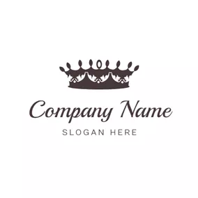 Princess Logo Beautiful Brown Crown logo design