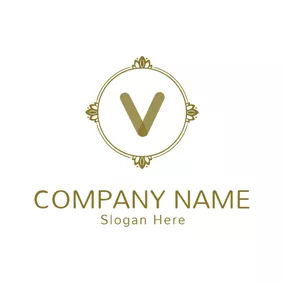 Letter Logo Beautiful Brown Letter V logo design