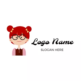 Anime Logo Beautiful Cartoon Girl logo design