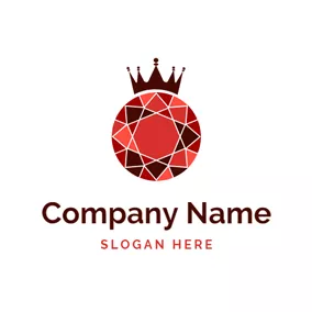 Crystal Logo Beautiful Crown and Ruby Ball logo design