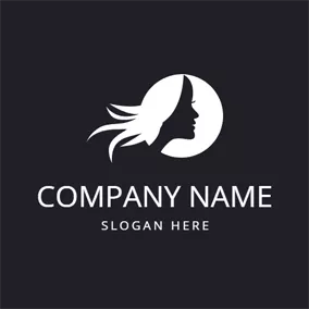 Beauty Salon Logo Beautiful Girl and Fashion Hairstyle logo design