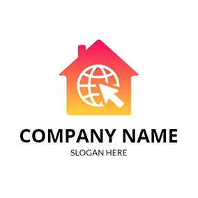 Website & Blog Logo Beautiful House and Website Icon logo design
