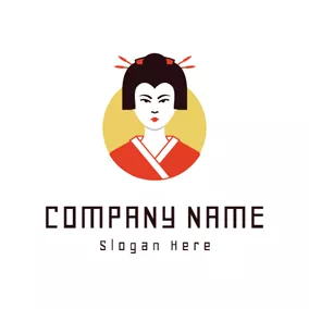 Sushi Logo Beautiful Japanese Women logo design