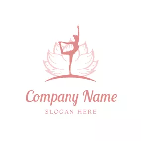 Yoga Logo Beautiful Lotus and Yoga Woman logo design