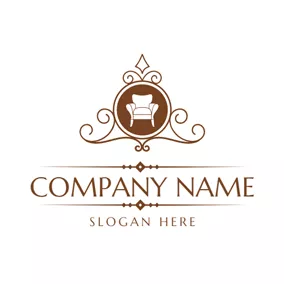Retro Logo Beautiful Mirror and White Chair logo design