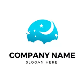 Life Logo Beautiful Moon and Star logo design