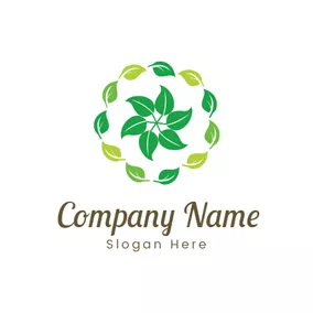 Nature Logo Beautiful Nature Leaf Circle logo design