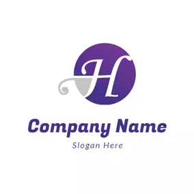 Letter Logo Beautiful Purple Letter H logo design