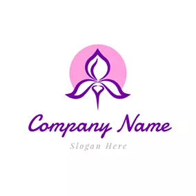 Iris Logo Beautiful Sun and Iris logo design