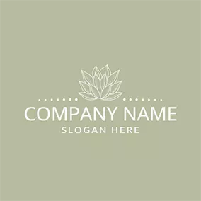 Beauty Salon Logo Beautiful White and Green Lotus logo design