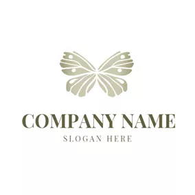 Emblem Logo Beautiful Wing and Butterfly logo design