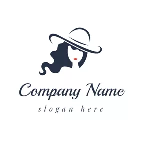 Accessory Logo Beautiful Woman and Blue Hat logo design